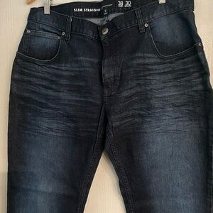 INC International Concepts Men's Slim Straight Jeans - Dark Indigo 38/30